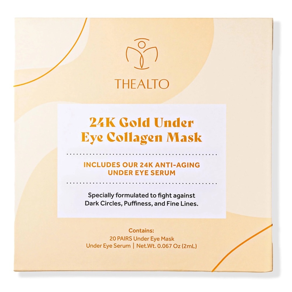 24K Gold Under Eye Collagen Masks 20 Pairs + 24K Anti-Aging Under Eye Serum